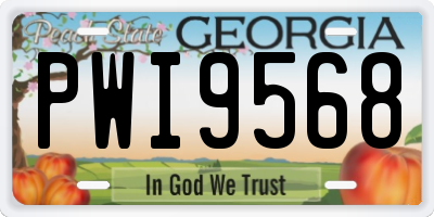 GA license plate PWI9568