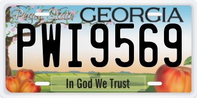 GA license plate PWI9569