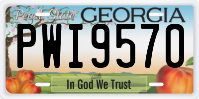 GA license plate PWI9570