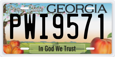 GA license plate PWI9571
