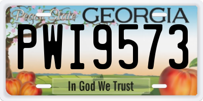 GA license plate PWI9573