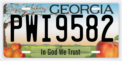 GA license plate PWI9582