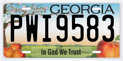 GA license plate PWI9583