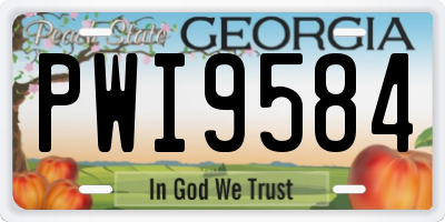 GA license plate PWI9584