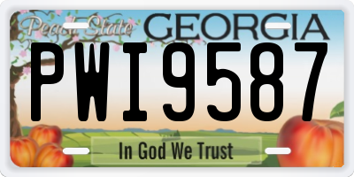 GA license plate PWI9587