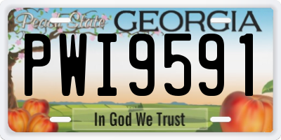 GA license plate PWI9591