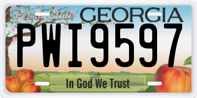 GA license plate PWI9597