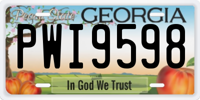 GA license plate PWI9598