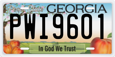 GA license plate PWI9601