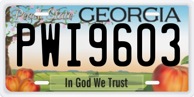 GA license plate PWI9603
