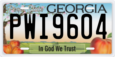 GA license plate PWI9604