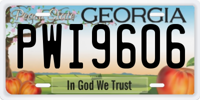 GA license plate PWI9606