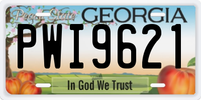 GA license plate PWI9621
