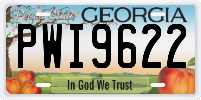 GA license plate PWI9622
