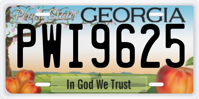GA license plate PWI9625