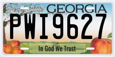 GA license plate PWI9627