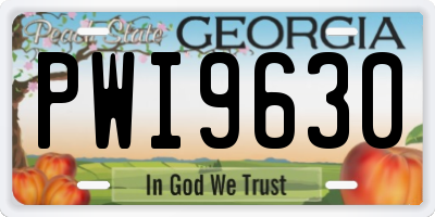 GA license plate PWI9630
