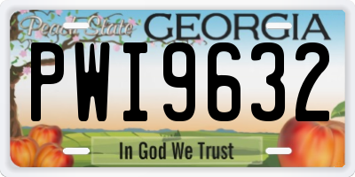 GA license plate PWI9632