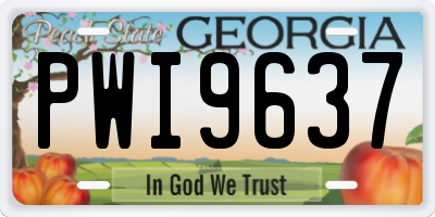 GA license plate PWI9637