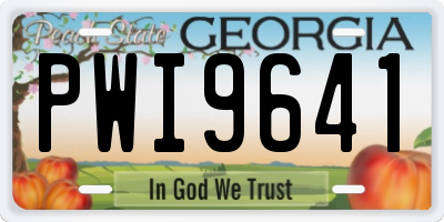 GA license plate PWI9641