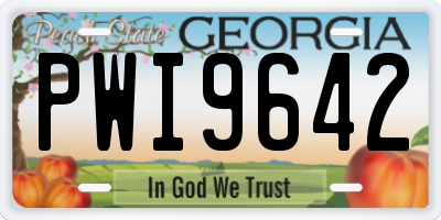 GA license plate PWI9642