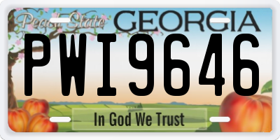 GA license plate PWI9646