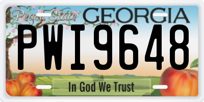 GA license plate PWI9648