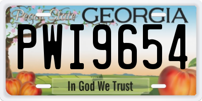 GA license plate PWI9654