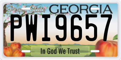 GA license plate PWI9657