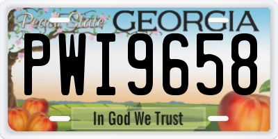 GA license plate PWI9658