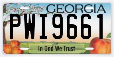 GA license plate PWI9661