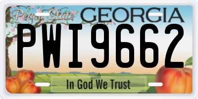 GA license plate PWI9662