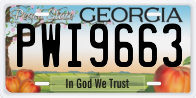 GA license plate PWI9663
