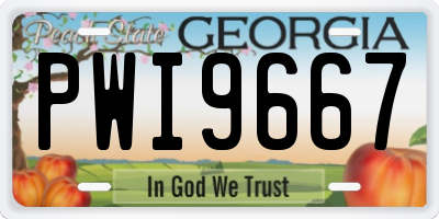 GA license plate PWI9667