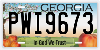 GA license plate PWI9673