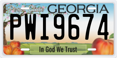 GA license plate PWI9674