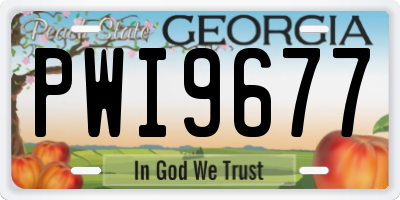 GA license plate PWI9677
