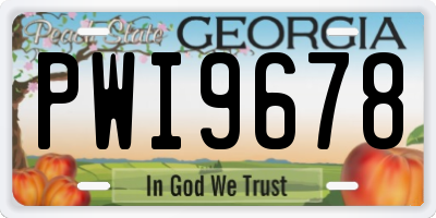 GA license plate PWI9678