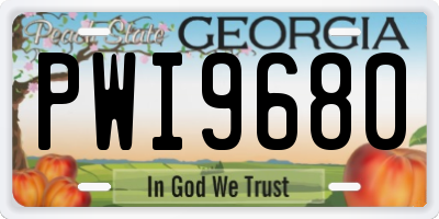GA license plate PWI9680