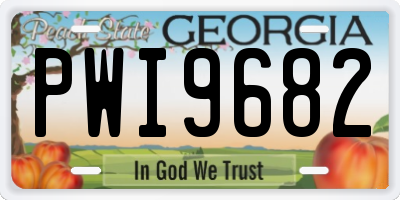 GA license plate PWI9682