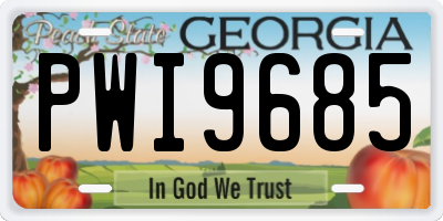 GA license plate PWI9685