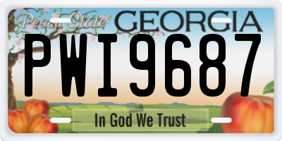 GA license plate PWI9687