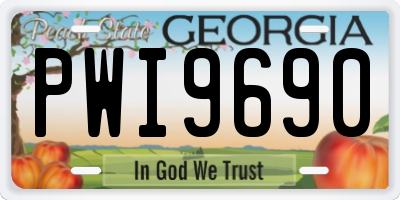 GA license plate PWI9690