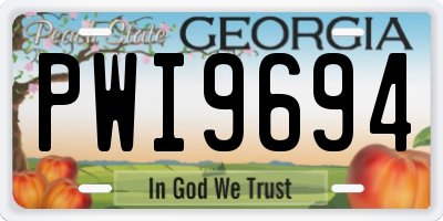 GA license plate PWI9694