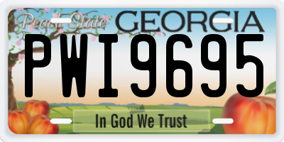 GA license plate PWI9695