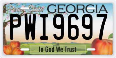 GA license plate PWI9697