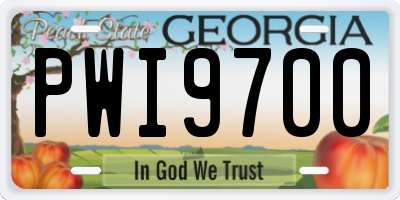 GA license plate PWI9700
