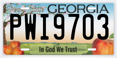 GA license plate PWI9703