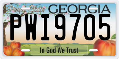 GA license plate PWI9705