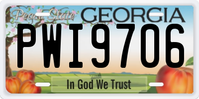 GA license plate PWI9706